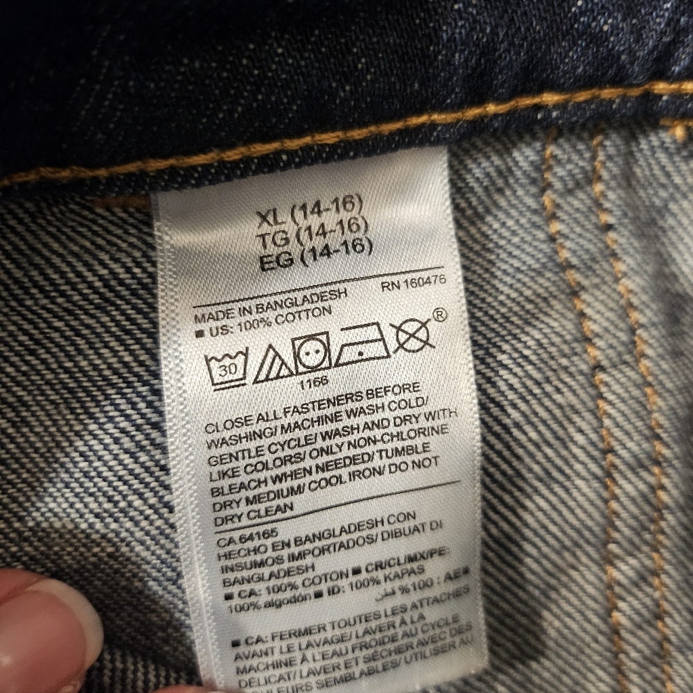 Old Navy Girl's Button Front Denim Jean Skirt Blue Med Wash Sz XL (14-16) - Picture 7 of 8